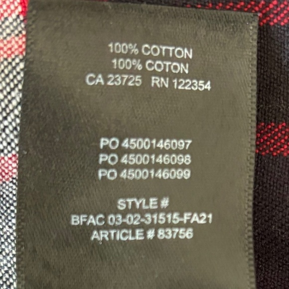 TNA men's plaid button down 100% cotton long sleeve shirt casual size M - Picture 11 of 11